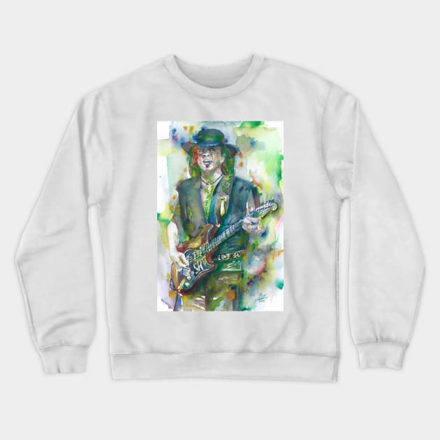 STEVIE RAY VAUGHAN- watercolor portrait .3 Crewneck Sweatshirt by lautir